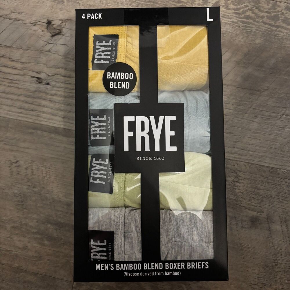 Frye Men's Size L 36"-38" Tag Free Ultra Soft 4 Pack Bamboo Boxer Briefs